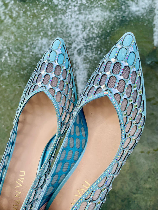 Cinderella Crystal Shoe in Aquamarine