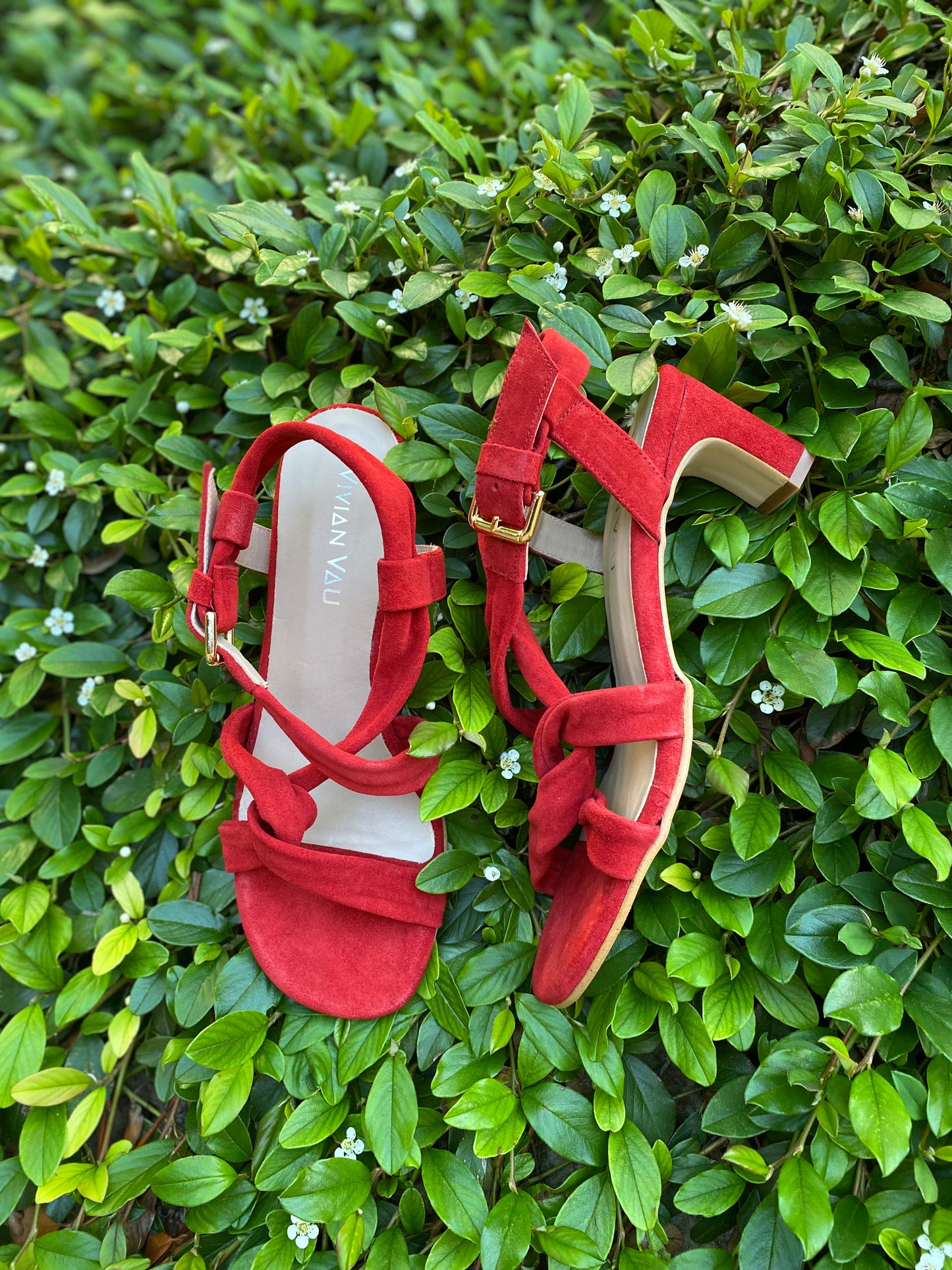 Poppy Red Strappy Slingback Heels