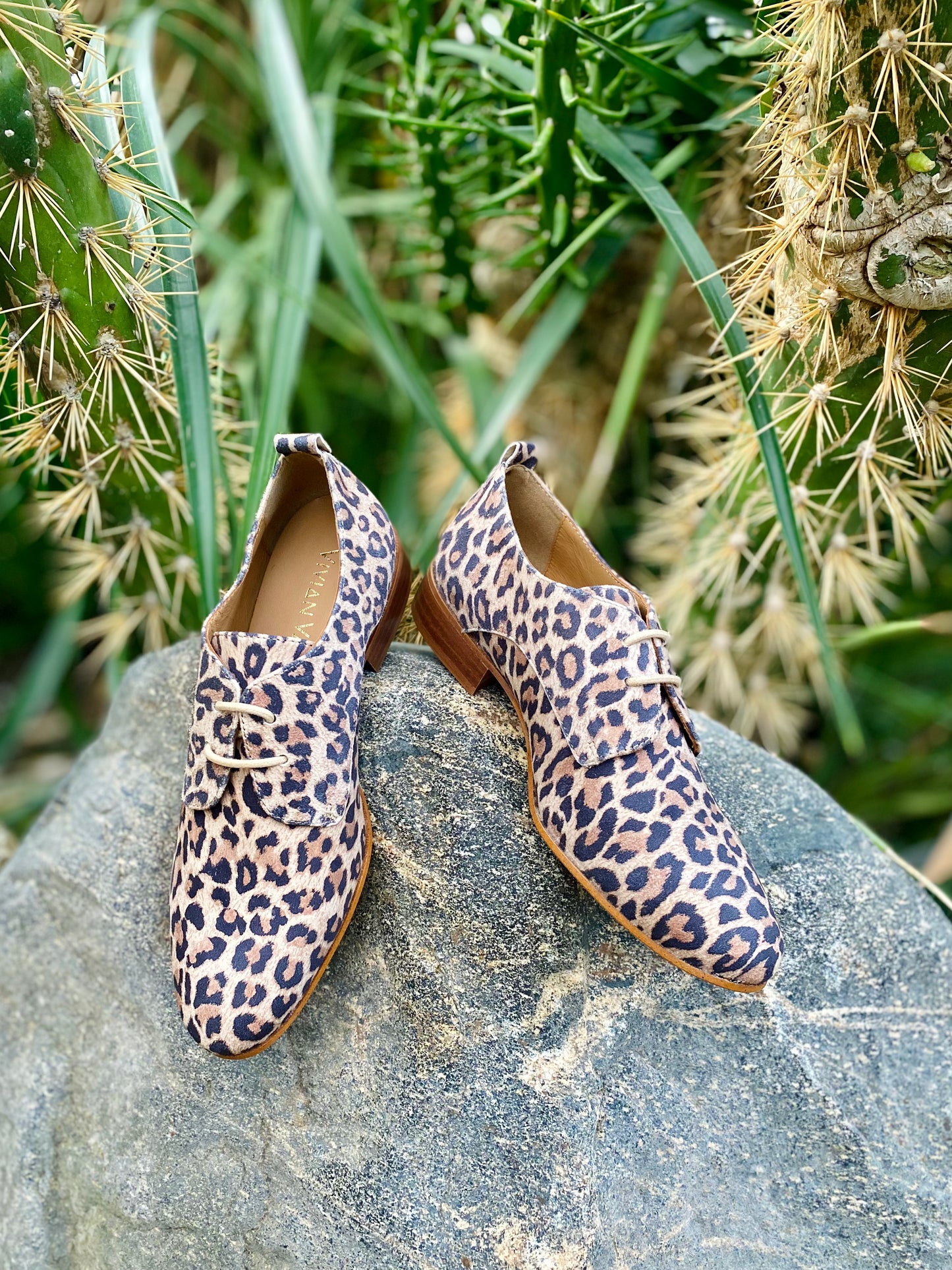 Leopard Derby Shoes