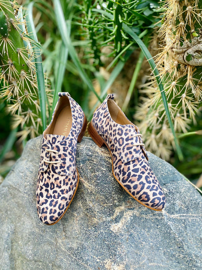Leopard Derby Shoes