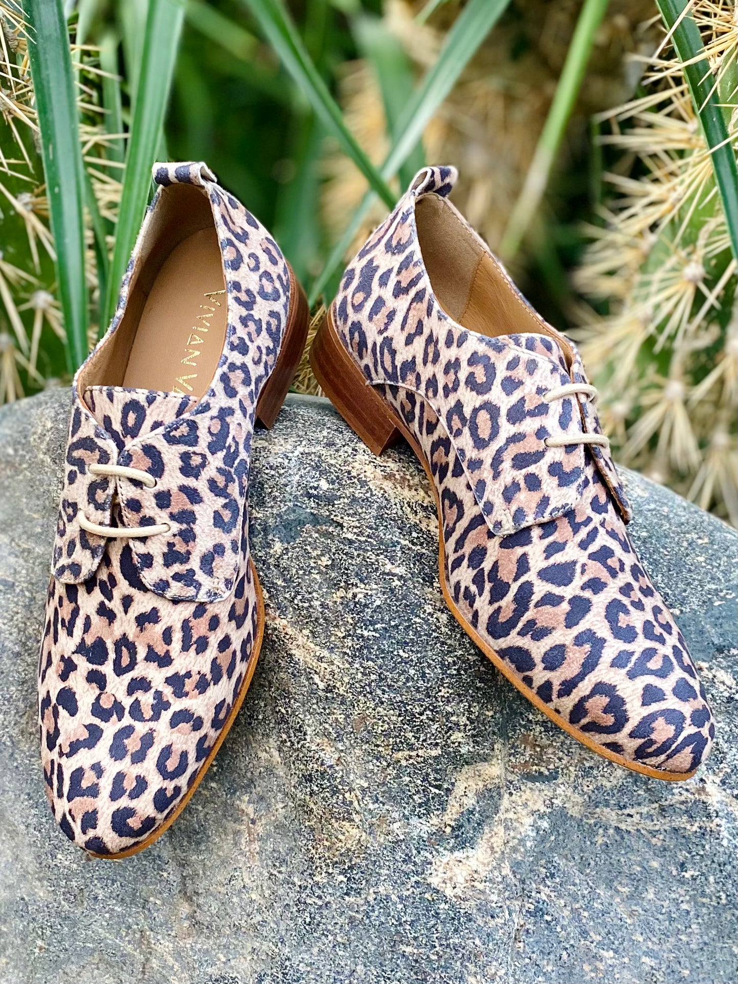 Leopard Derby Shoes