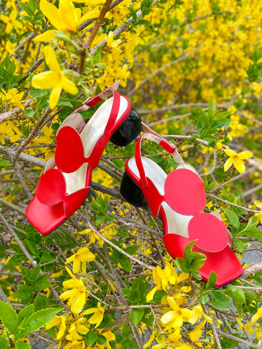 Poppy Red Slingback Sandals