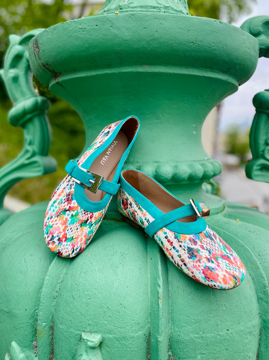 Colourful Ballerinas with Turquoise Accents