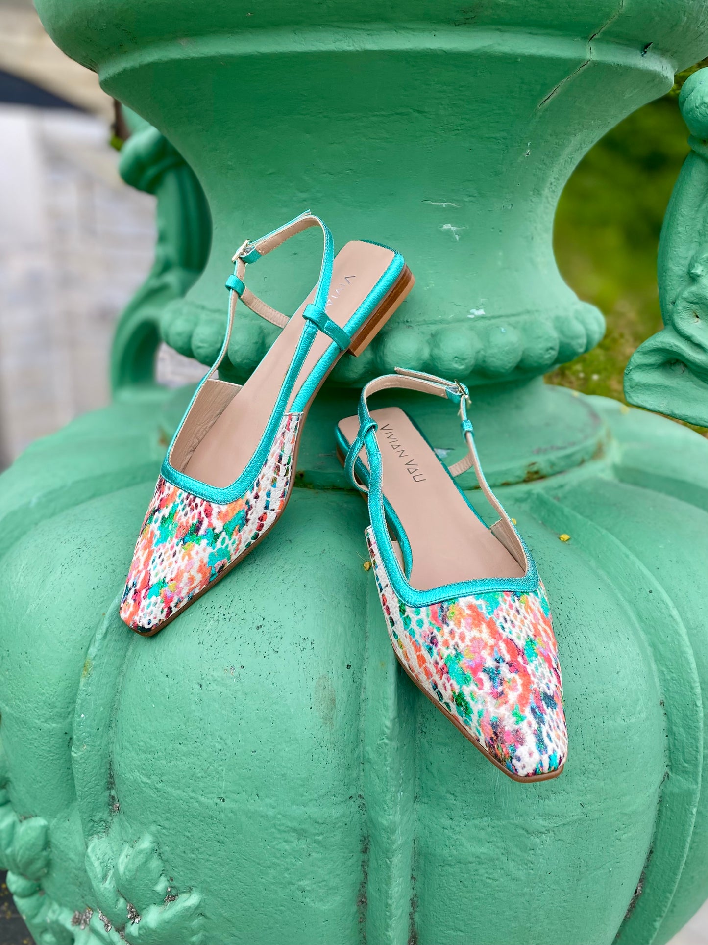 Colourful Slingbacks with Turquoise Accents