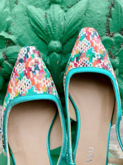 Colourful Slingbacks with Turquoise Accents