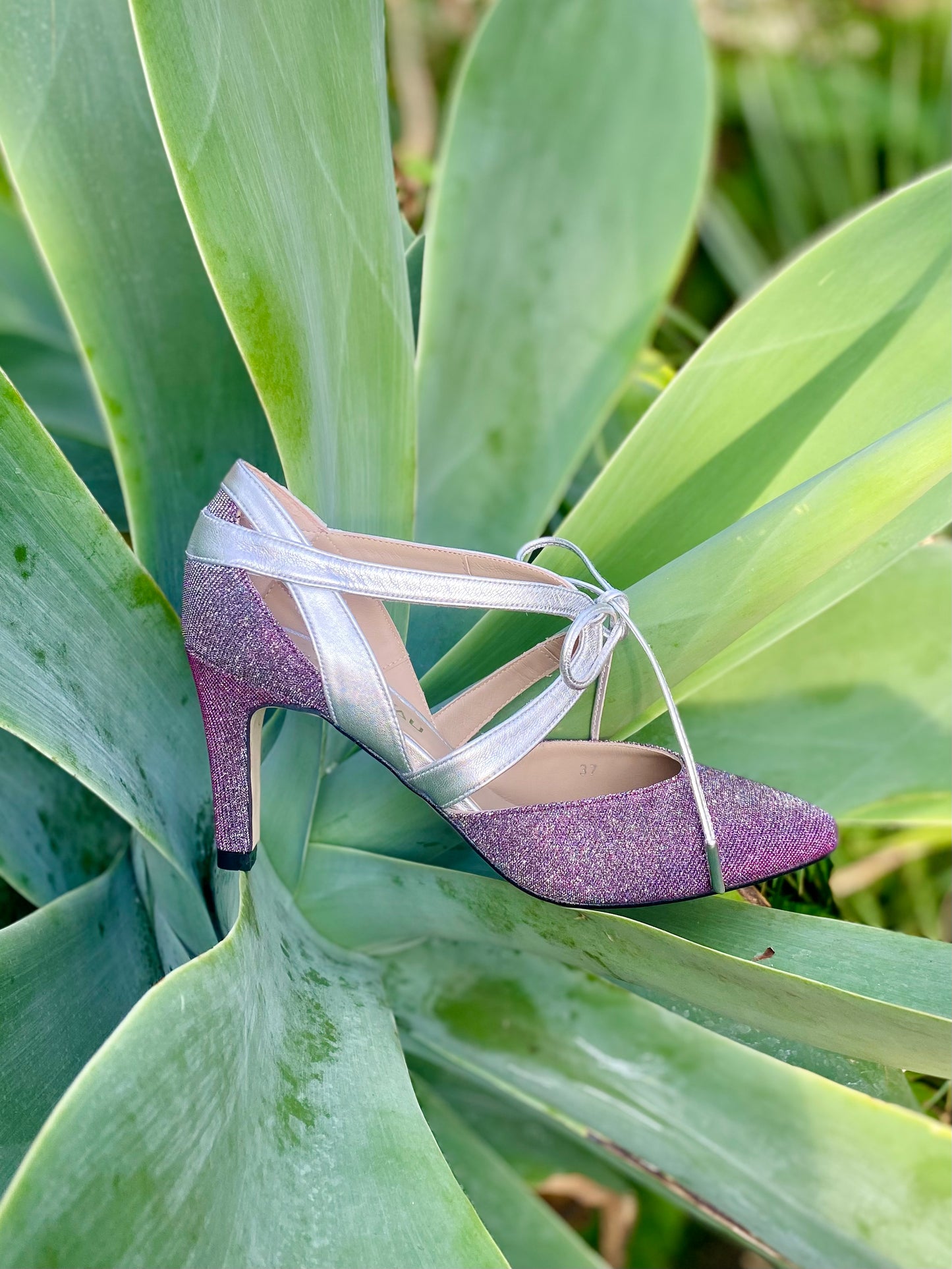 Silver-Lilac Shimmering D'Orsay