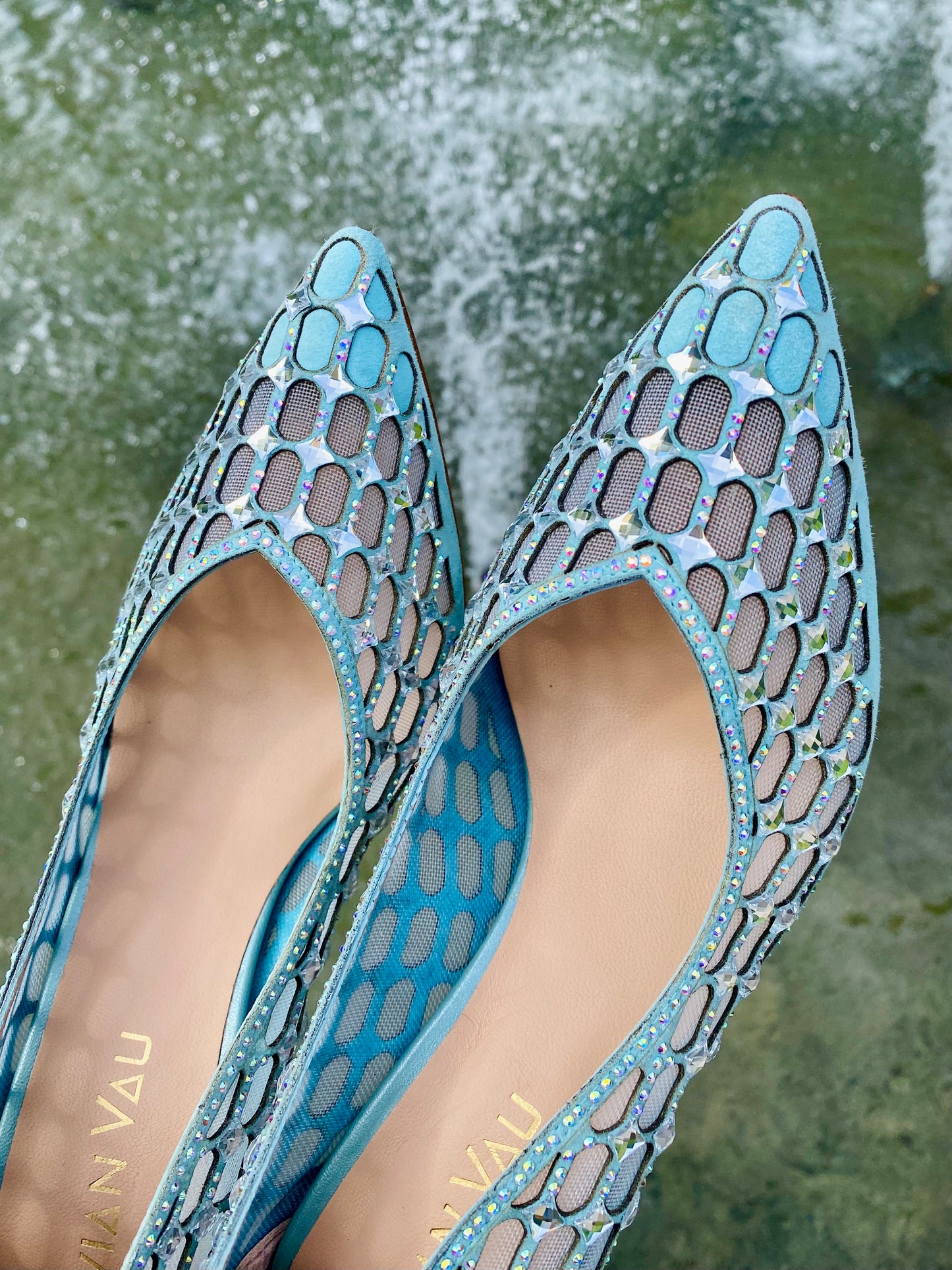 Cinderella Crystal Shoe in Aquamarine