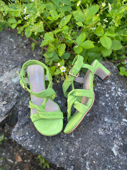 Summer Green Strappy Slingback Heels