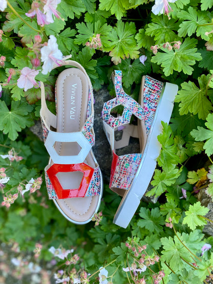 Multicoloured Wedge Sandals