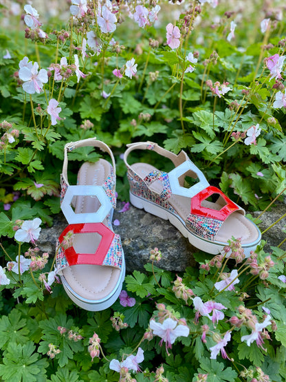 Multicoloured Wedge Sandals
