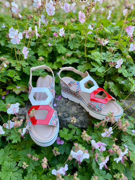 Multicoloured Wedge Sandals
