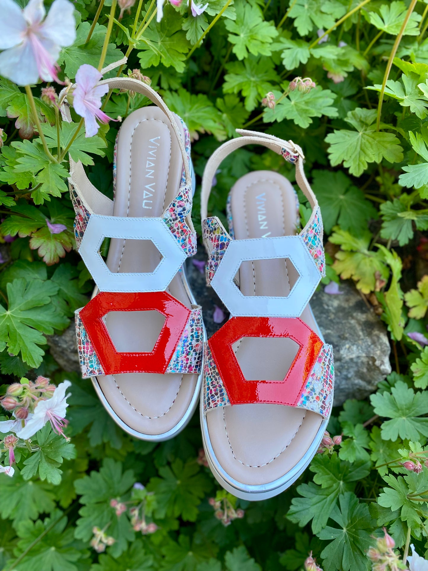 Multicoloured Wedge Sandals