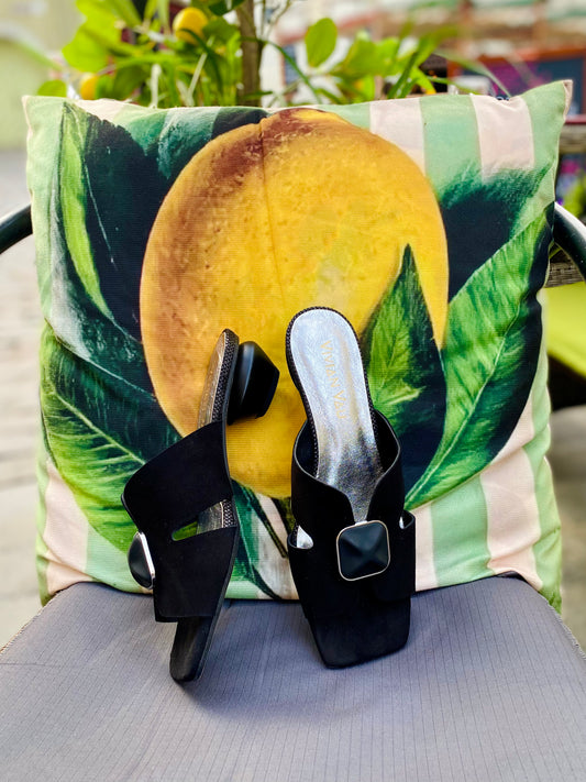 Black Slip-on Sandals