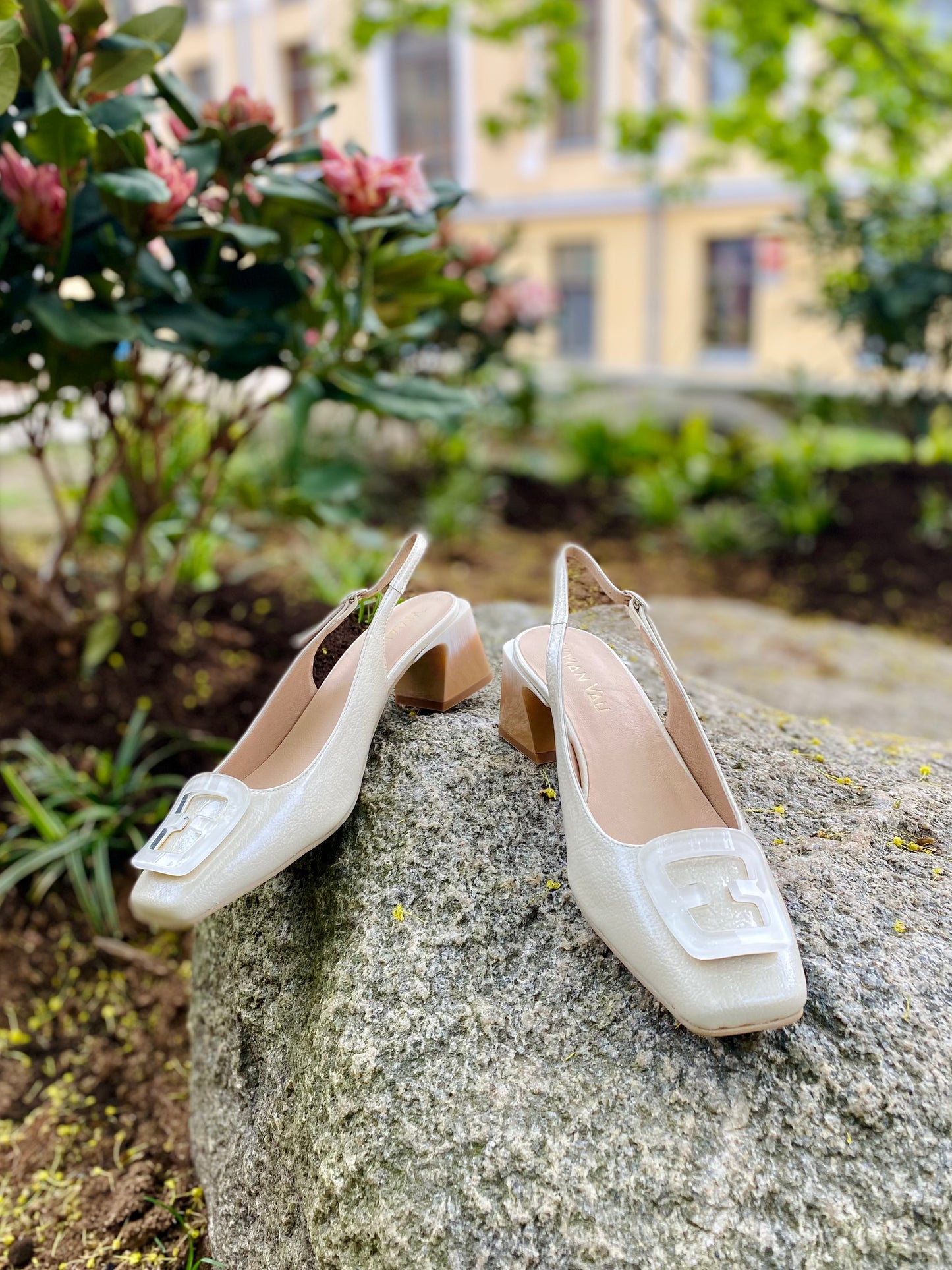 Cream Slingback Heels