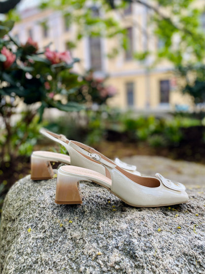Cream Slingback Heels