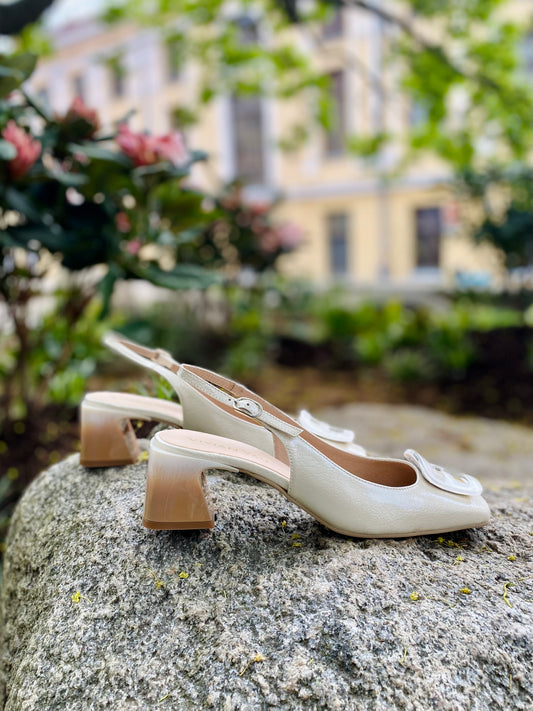 Cream Slingback Heels