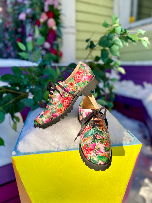 Floral Derby Shoes