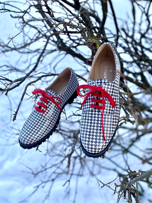 Black & White Derby Shoes