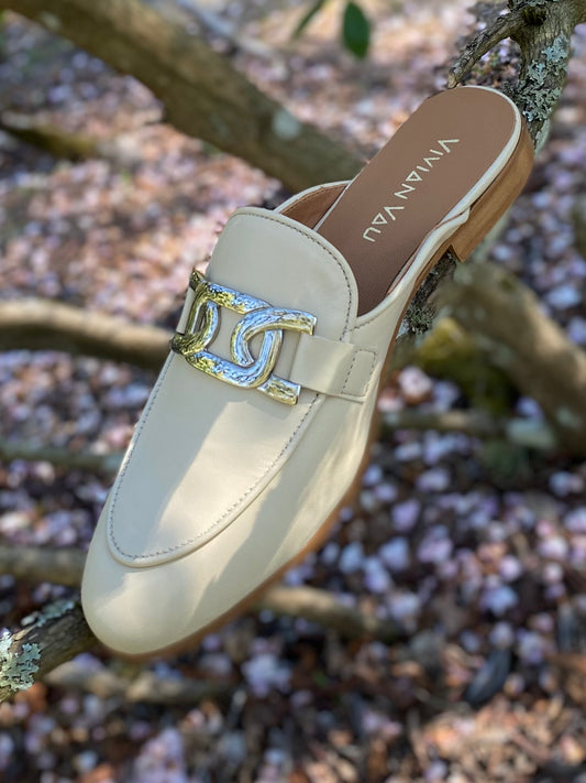 Cream Mule Sandals