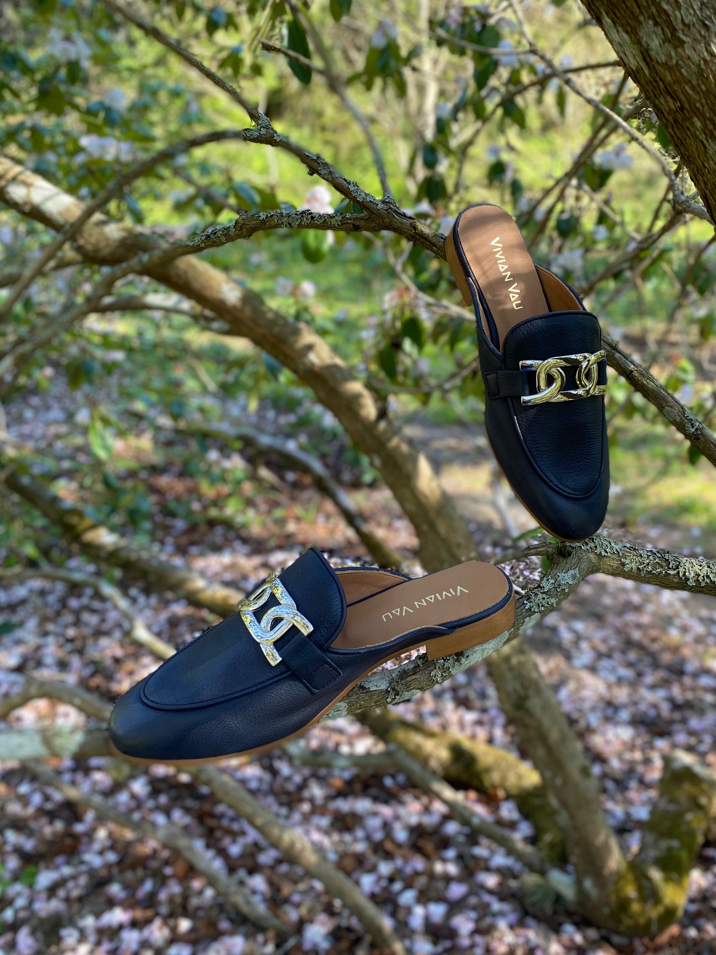 Midnight Blue Mule Sandals