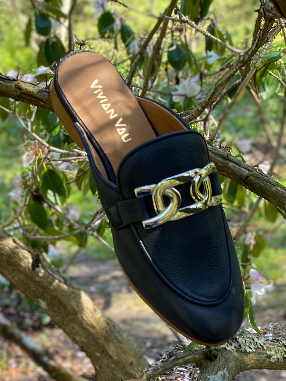 Midnight Blue Mule Sandals