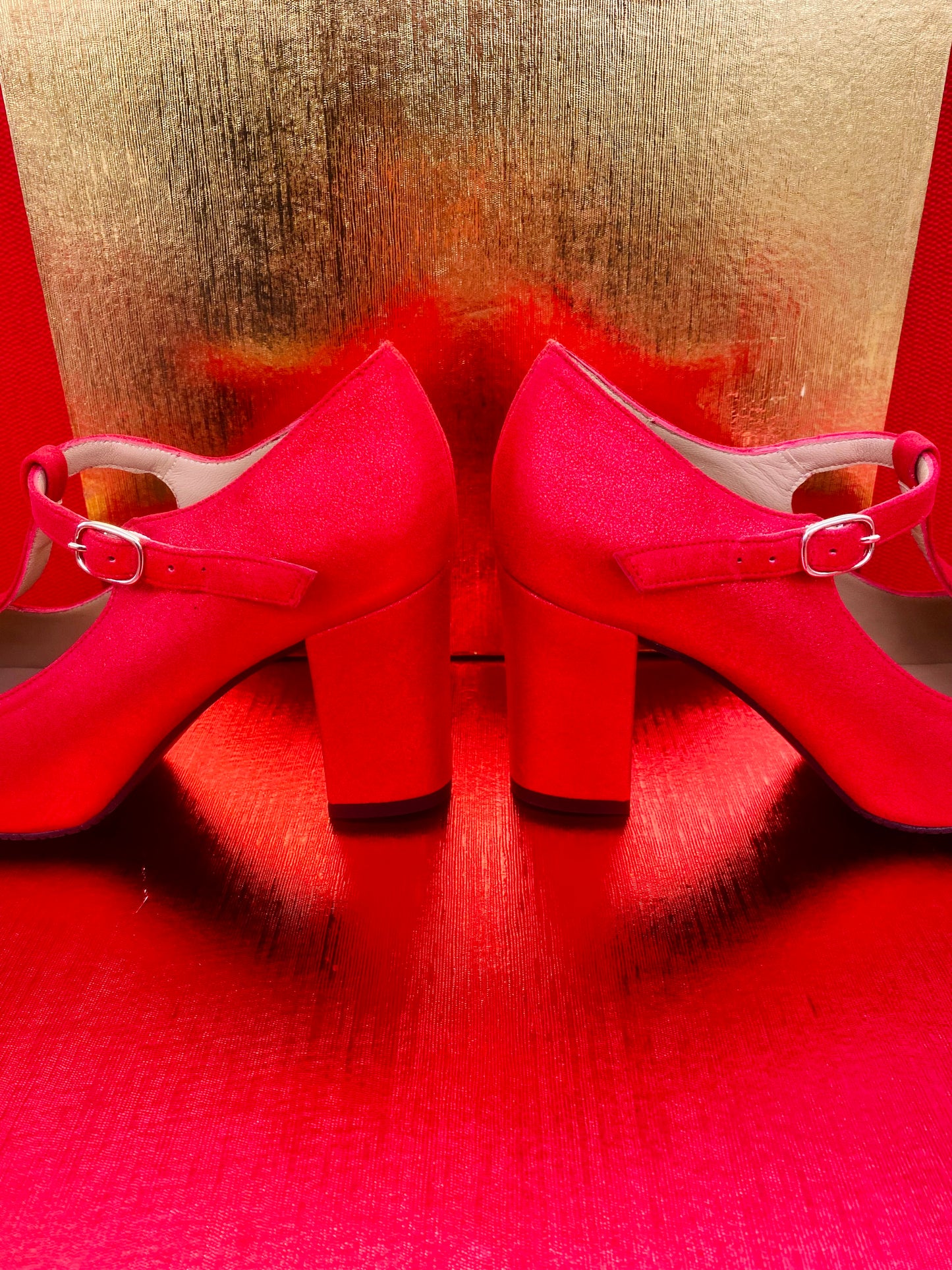 Golden Heart Mary Jane T-Straps