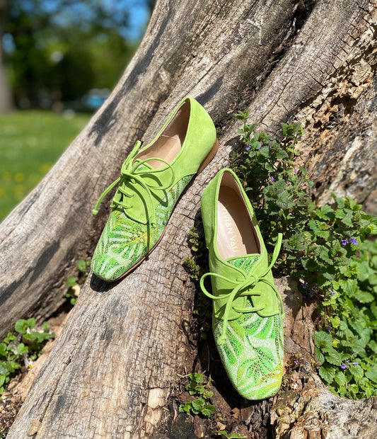Tropical Spring Green Derby Shoes