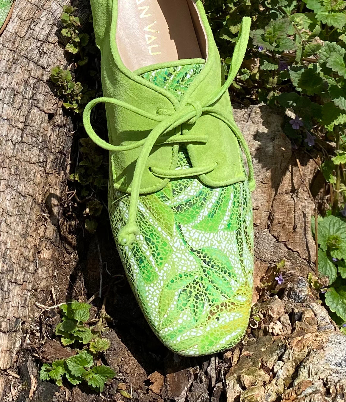 Tropical Spring Green Derby Shoes