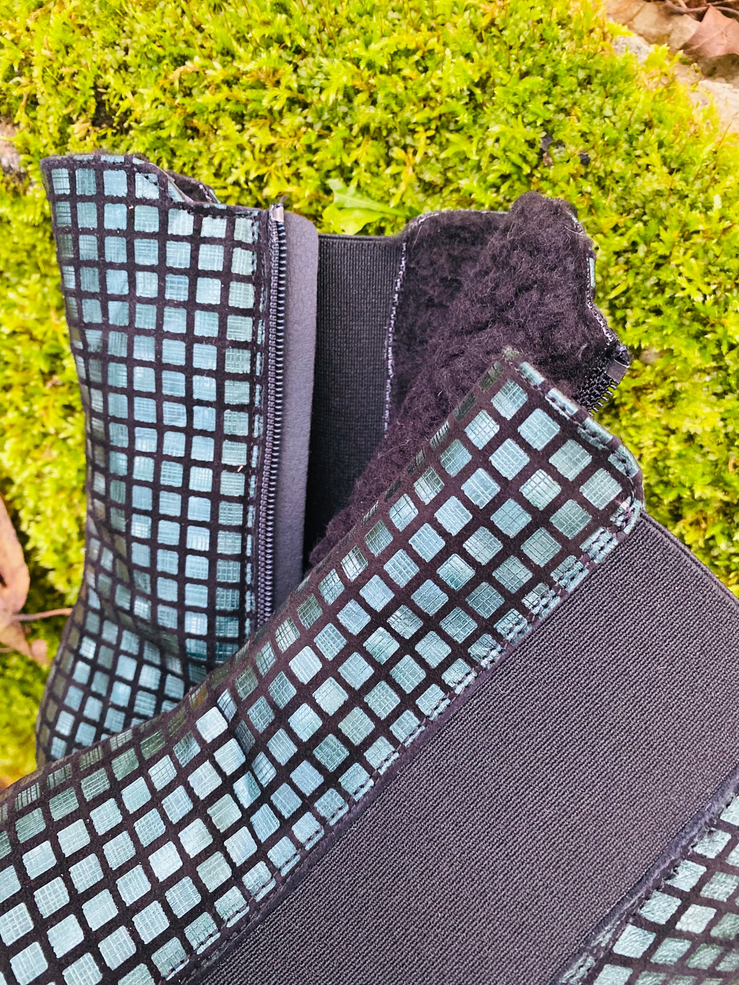 Pine Squares Ankle Boots