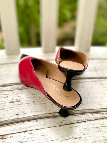 Red and Black Mules