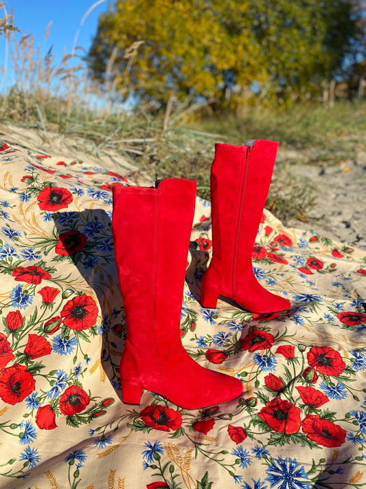 Red Suede Boots