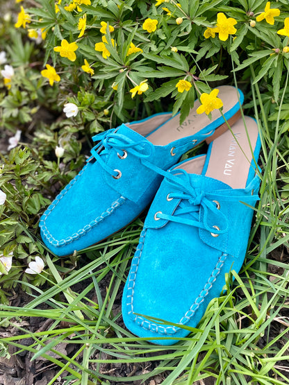 Turquoise Mule Moccasins