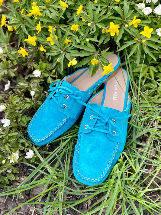 Turquoise Mule Moccasins