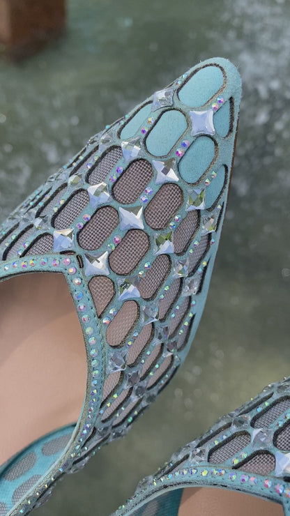 Cinderella Crystal Shoe in Aquamarine